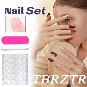 Valentine's Day Press on Nails Medium Red Love Heart Black Lines False Nails with Design French Almond Nails 24Pcs Artificial Acrylic Nails Full Cover Glossy Coffin Fake Nails Glue on Nails for Women