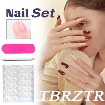 Valentine's Day Press on Nails 24Pcs Medium Red Heart Designs