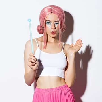 Skylety 3 Pieces Light up Wand Magic Light and Sound Toy Illuminating Princess Wand Fairy Toys Christmas Party Costume Accessory for Xmas Cosplay Masquerade(Pink, Purple, Blue)