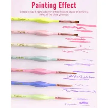 Nicpro 15PCS Micro Fine Detail Paint Brush Set, Aesthetic Pastel Small Miniature Fine Tip Detail Brushes Kit for Acrylic Oil Watercolor, Craft, Models, Miniatures, Rock Painting, Paint by Numbers