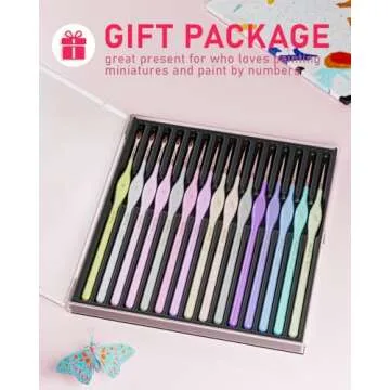 Nicpro 15PCS Micro Fine Detail Paint Brush Set, Aesthetic Pastel Small Miniature Fine Tip Detail Brushes Kit for Acrylic Oil Watercolor, Craft, Models, Miniatures, Rock Painting, Paint by Numbers