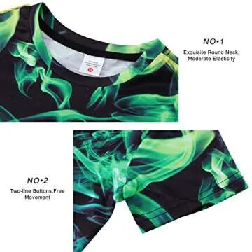 RAISEVERN Boys Shirts Neon Hawaiian Beach Tropical Tshirt Kids Girls Galaxy Shirt Short Sleeve 3D Print Cool Smoke Tees Summer Clothes Size 9-12 Years