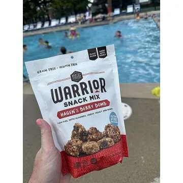 BeeFree Warrior Mix Gluten Free Granola - Soft Chunky Granola Bites | Paleo Granola, Low Carb, Grain Free, Preservative Free, Oat Free | Granola for Yogurt, Low Calorie Snacks | Hagen’s Berry Bomb, one 9 Ounce Bag