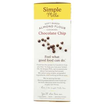 Simple Mills Almond Flour Soft Baked Cookies, Chocolate Chip - Gluten Free, Healthy Snacks, Made with Organic Coconut Oil, Plant Based, 6.2 Ounce (Pack of 1)