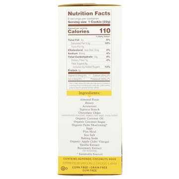 Simple Mills Almond Flour Soft Baked Cookies, Chocolate Chip - Gluten Free, Healthy Snacks, Made with Organic Coconut Oil, Plant Based, 6.2 Ounce (Pack of 1)