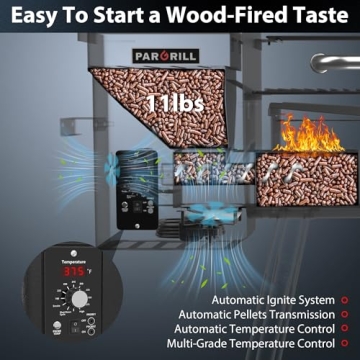 PARGRILL Small Wood Pellet Grill & Smoker - 467 Sq.In