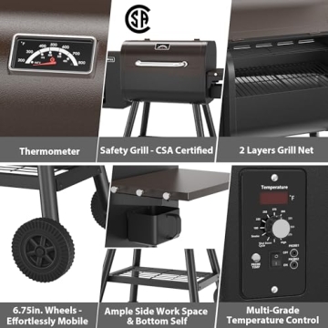 PARGRILL Small Wood Pellet Grill & Smoker - 467 Sq.In