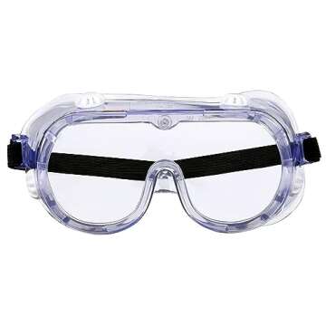 3M Goggle Chemical Splash, Impact-Resistant, Blocks 99.9% of UV, Scratch Resistant, Adjustable Strap, Indirect Ventilation, Flexible Frame Conforms To Face For Secure & Protective Fit (91252H1-DC-10)