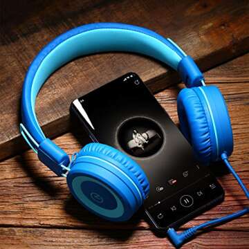 noot products Kids Headphones K11 Foldable Stereo Tangle-Free 5ft Long Cord 3.5mm Jack Plug in Wired...