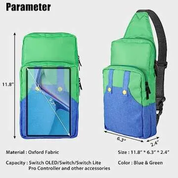 Cute Travel Bag for Nintendo Switch/Lite/OLED/Steam Deck, Small Sling Portable Waterproof Backpack Carrying Crossbody Shoulder Chest Gaming Bag Case for NS SD Console Dock Joy-Cons Accessories Storage