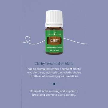 Young Living - Clarity Premium Essential Oil 5 ml | Aromatherapy Diffuser | Promotes Clear Mind, Concentration, & Enhanced Meditation & Yoga | Blend of 12 Oils that are 100% Pure