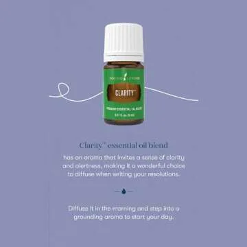 Young Living - Clarity Premium Essential Oil 5 ml | Aromatherapy Diffuser | Promotes Clear Mind, Concentration, & Enhanced Meditation & Yoga | Blend of 12 Oils that are 100% Pure