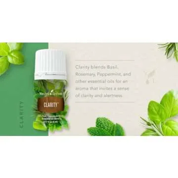 Young Living - Clarity Premium Essential Oil 5 ml | Aromatherapy Diffuser | Promotes Clear Mind, Concentration, & Enhanced Meditation & Yoga | Blend of 12 Oils that are 100% Pure