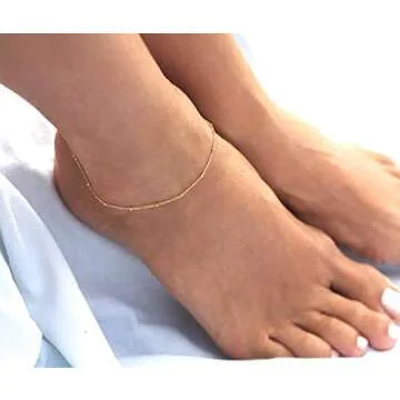 Elegant MEVECCO Gold Anklet for Women 14K Plated Jewelry
