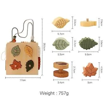 5 in 1 Wooden Activity Cube - Montessori Learning Toy for Kids