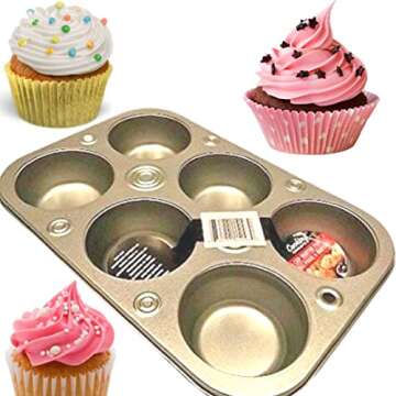 Cooking Concepts Toaster Oven 6-Cup Metal Muffin/Cupcake Pan