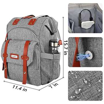 Laptop Backpack for Women, 15.6 Inch Computer Backpack Doctor Teacher Work Purse Bookbag, Wide Top Open College Water Resistant Travel Casual Shoulder Bag with USB Charging Port RFID Anti Theft