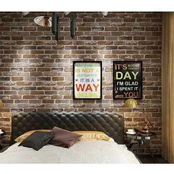 Akywall Brown Brick Wallpaper Peel and Stick Realistic Textured Rock Stone Self Adhesive Contact Paper Embossed Vintage Removable Vinyl Wall Paper Faux Brick Look Wall Covering 118inch