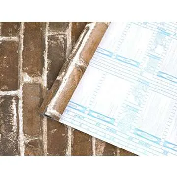 Akywall Brown Brick Wallpaper Peel and Stick Realistic Textured Rock Stone Self Adhesive Contact Paper Embossed Vintage Removable Vinyl Wall Paper Faux Brick Look Wall Covering 118inch