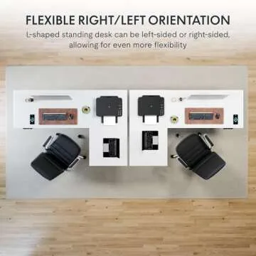 FLEXISPOT Pro Corner Desk Dual Motor L Shaped Computer Electric Standing Table Sit Stand Up Height Adjustable Desk Home Office Table with Splice Board, 63x40 White