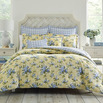 Laura Ashley Reversible Queen Comforter Set for Cozy Bedrooms
