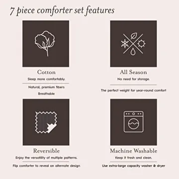 Laura Ashley Reversible Queen Comforter Set for Cozy Bedrooms