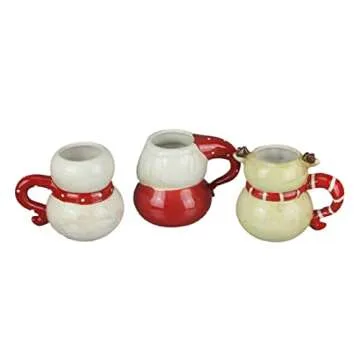 Ceramic Christmas Mugs Set - Reindeer, Santa, Snowman