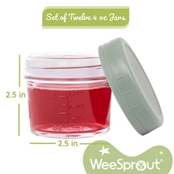 WeeSprout Glass Baby Food Storage Jars Set - Durable & Versatile