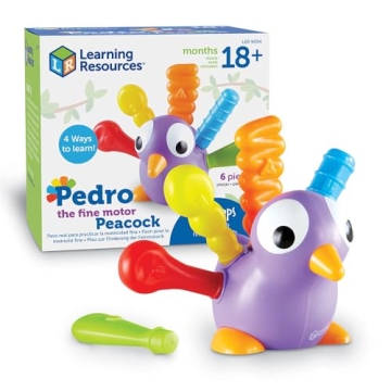 Learning Resources Pedro the Fine Motor Peacock - 6 pieces, Ages 18+ months Toddler Learning Toys, M...