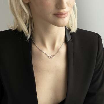 Double Venus Lesbian Necklace in Silver & Gold