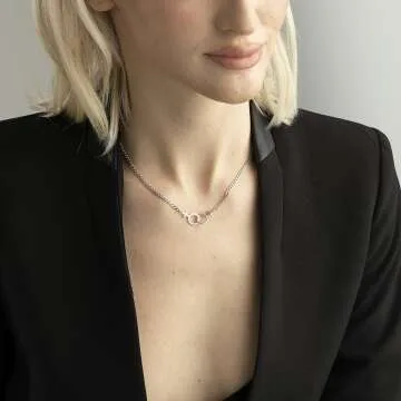 Double Venus Lesbian Necklace in Silver & Gold