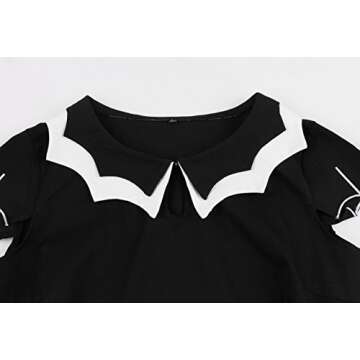Wellwits Bat Embroidery Vintage Dress for Halloween
