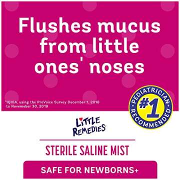 Little Remedies Sterile Saline Nasal Spray for Baby and Newborn, 3 Oz, 3 Pack