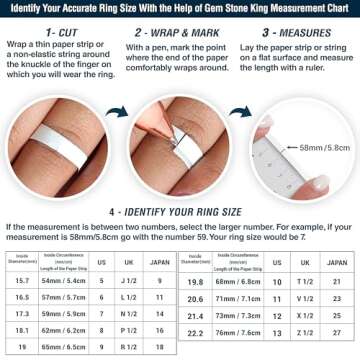 Gem Stone King 925 Sterling Silver 6MM Round Cut Gemstone Birthstone Engagement Anniversary Ring For Women | Available In Size 5, 6, 7, 8, 9