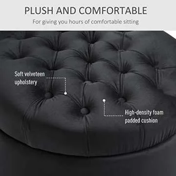 HOMCOM Retro Chesterfield Chair with Thick Padding and Wood Legs