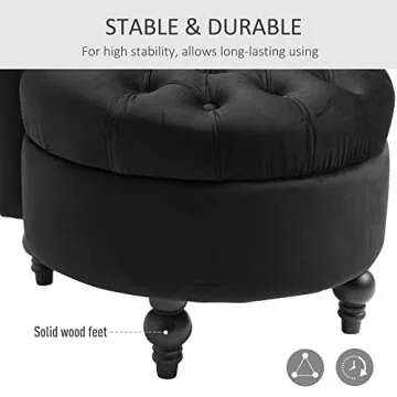 HOMCOM Retro Chesterfield Chair with Thick Padding and Wood Legs