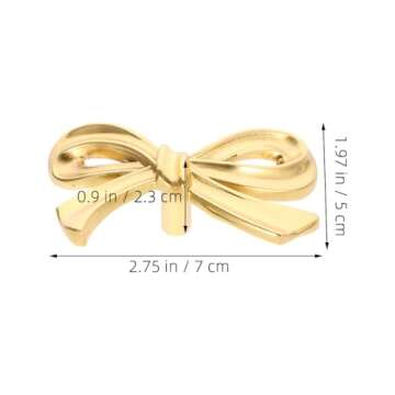 DOITOOL Brass Bow Shape Cabinets Knobs: Gold Drawer Pulls Decorative Bow Knobs Cupboard Pull Handles for Home Kitchen Cabinet Hardware Cupboard Dresser Wardrobe and Drawer Pulls - 2 Pack