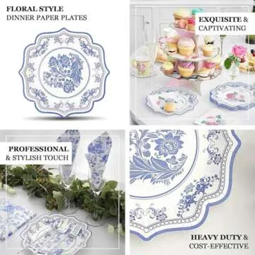 Elegant 25 Pack Disposable Plates for All Occasions