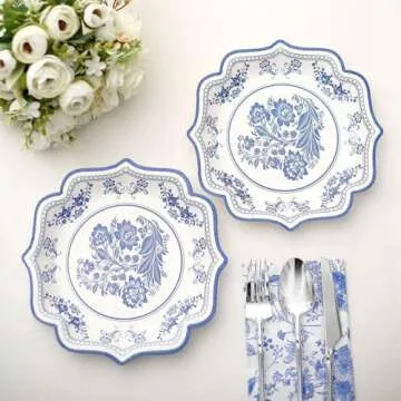 Elegant 25 Pack Disposable Plates for All Occasions