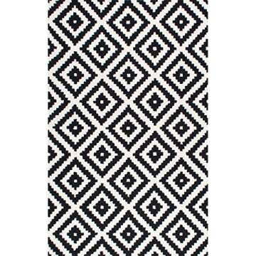 nuLOOM Kellee Hand Tufted Geometric Wool Accent Rug, 2x3, Black