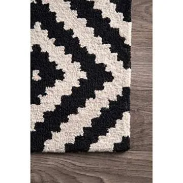 nuLOOM Kellee Hand Tufted Geometric Wool Accent Rug, 2x3, Black