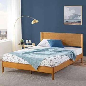ZINUS Allen Mid Century Wood Platform Bed Frame, Solid Wood Foundation, Wood Slat Support, No Box Spring Needed, Easy Assembly, King