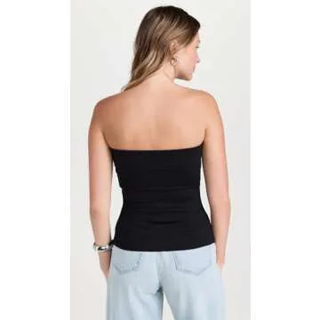 Susana Monaco Women's Black Fold Over Tube Top for Style