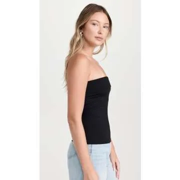Susana Monaco Women's Black Fold Over Tube Top for Style