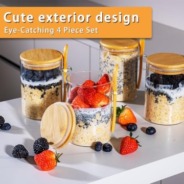 MHDCLY Overnight Oats Containers for Meal Prep