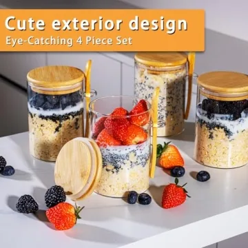 MHDCLY Overnight Oats Containers for Meal Prep