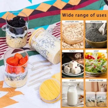 MHDCLY Overnight Oats Containers for Meal Prep