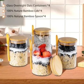MHDCLY Overnight Oats Containers for Meal Prep