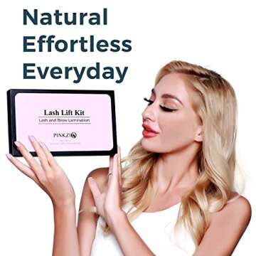 PINKZIO Lash Lift Kit Eyelash Perm Kit, Professional Eyelash Lash Curling, Semi-Permanent Curling Pe...