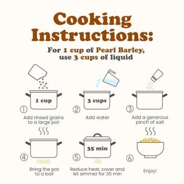 Food to Live Organic Pearl Barley, 1 Pound – Non-GMO, Polished Unhulled Barley, Kosher, Vegan, Bulk. Cooks Faster than Hulled Barley. Rich in Fiber, Selenium. Great for Hot Cereal, Salads, Stews